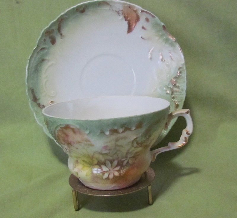 Vintage Welmar Germany China Floral Cup and Saucer