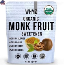 WHYZ Organic Monk Fruit Extract 5 oz USDA Organic Keto  Paleo Friendly 454 Uses
