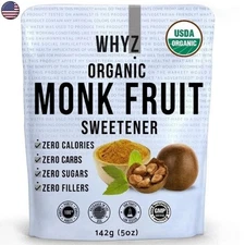WHYZ Organic Monk Fruit Extract 5 oz USDA Organic Keto & Paleo Friendly 454 Uses