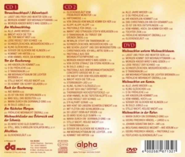 Festliche Weihnachten 2 CD & DVD Kaminfeuer Traditionelle Weihnachtslieder Chöre - Bild 2 von 2