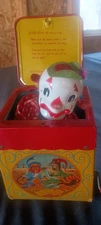 Vntg1950s Mattel Music Maker Toy Jack In Box 5" Jolly Tune Clown NOT WORKING