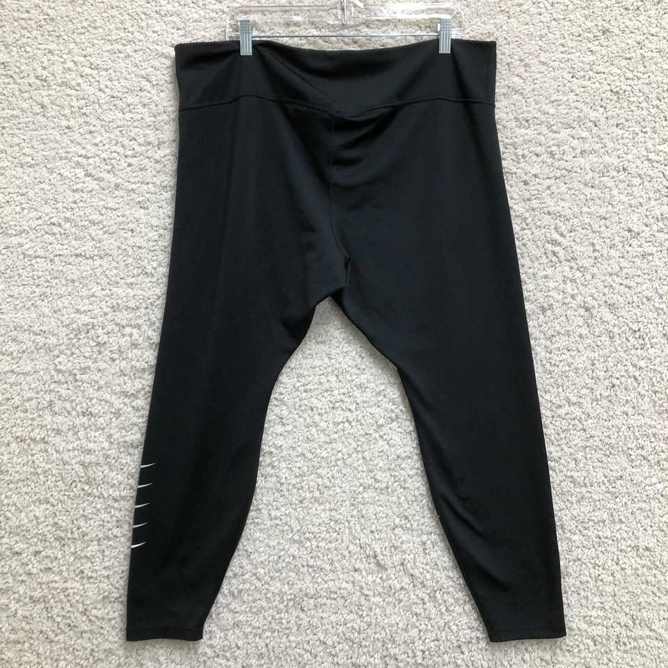 Nike Leggings Womens 3X Black Dri-FIT Running Leggings High Rise Reflective Gym - Image 4 of 4