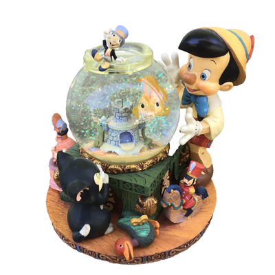 Vintage Disney Pinocchio Toyland Fishbowl Cleo Figoro Musical Snow
