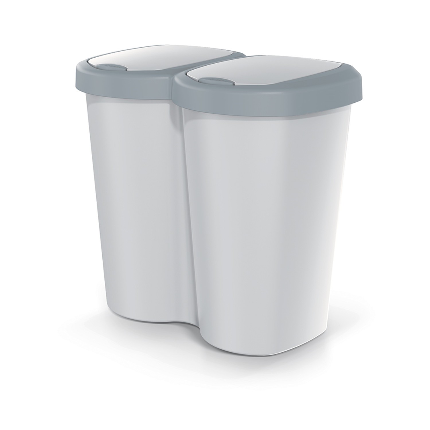 Poubelle double 40L Keden Compacta B Duo gris cenré