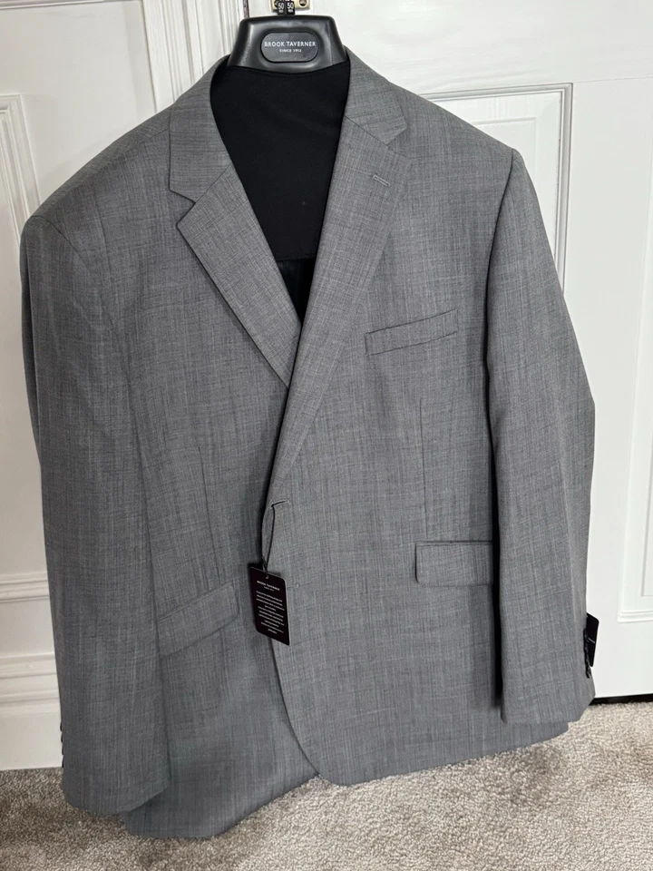 Brook Taverner Men's Grey Suit 50R W44R/31.5. BNWT. 100% Wool. 2 Piece Suit. - Image 2 of 4