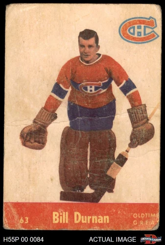 1955 Parkhurst #63 Bill Durnan Canadiens RC HOF 1 - POOR