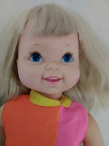 Vintage 1964 Mattel SWINGY Dance Walk Doll Original Dress & Shoes, Works, 18"