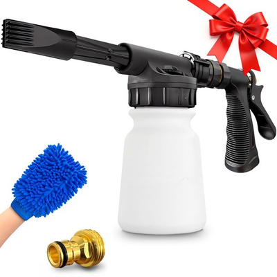 #ad Pistola De Espuma Para Manguera De Jardin Con Guante De Microfibra Lujo $66.33