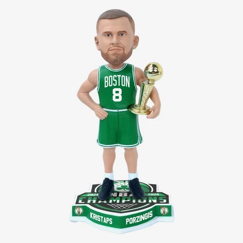 Kristaps Porzingis Boston Celtics 2024 NBA Champions Green Jersey Bobblehead NBA