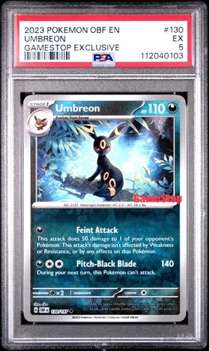 Pokémon Umbreon TCG Reverse Holo Card 130/197 GameStop PSA 5