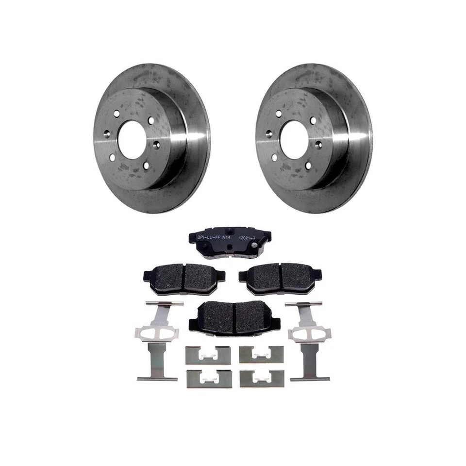 Kit traseiro rotores de freio + pastilhas de cerâmica e ferragens para 1992-2000 Honda Civic - Imagem 4 de 4