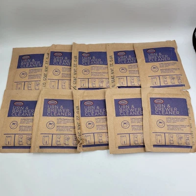 10 Packs Urnex Urn Brewer & Cleaner Descaler Breville Keurig Bunn Mochamaster