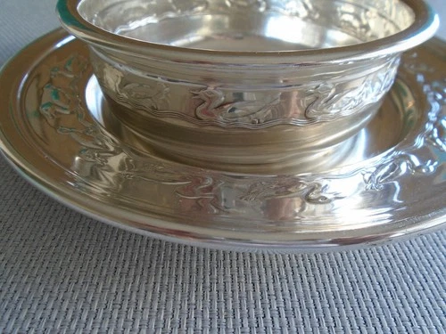 REED BARTON STERLING SILVER ~ BABY CHILD BOWL PLATE SET "DUCKS" NURSERY ~ CUTE!!