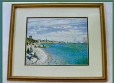 Claude Monet ORIG'L Giclée:  BEACH AT SAINTE-ADRESSE, FRANCE NEXT TO NORMANDY
