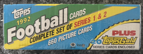 1992 Topps Football Factory Sealed Wrapped Complete 660 Card Set Plus 20 Gold