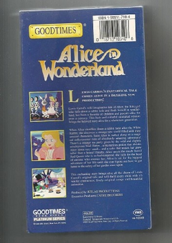 RHTF-ALICE IN WONDERLAND -1990 CARTOON VHS-New/Sealed-FREE SHIPPING - Picture 2 of 2
