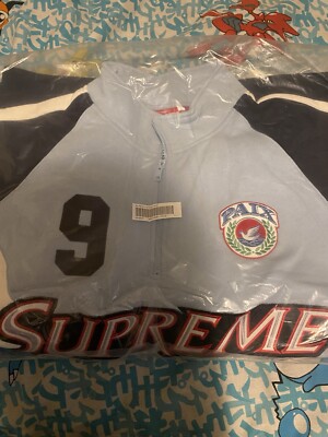 Supreme Equipe Half Zip Sweatshirt Unite Light Blue Size XL Supreme Equipe Half Zip Sweatshirt Unite Light Blue Size XL
