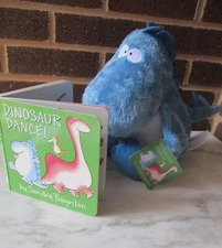 Kohl's Cares Dinosaur 12" Tall Blue  Plush+ Book Dinosaur Dance-Sandra Boynton