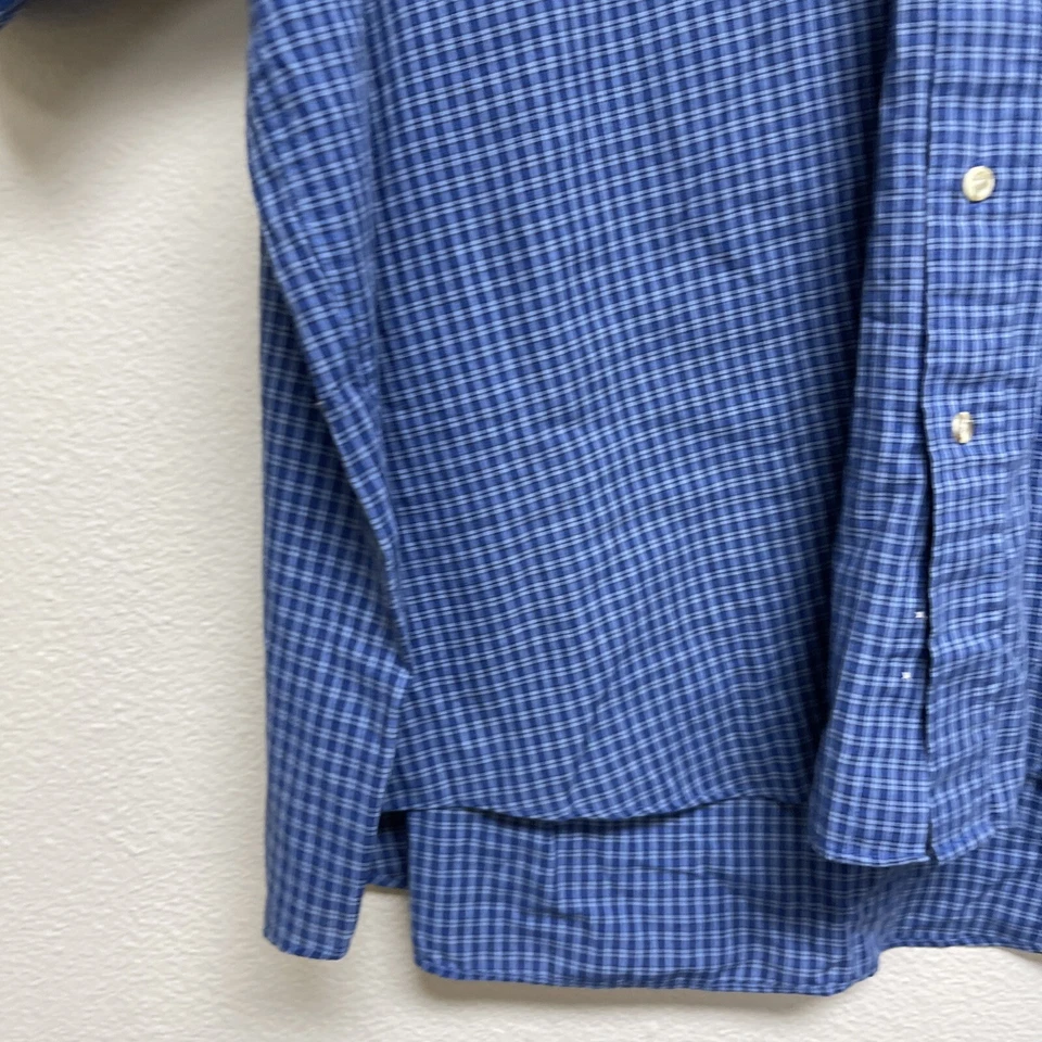 Members Only Big Man Shirt Adult 4XL Blue Short Sleeve Button Up Cotton Blend - Image 4 of 4