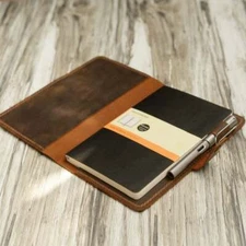 leather Notebook Dairy Cover Leather Moleskine Classic Cover Larger size 5x8.25"