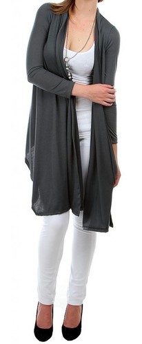 Slate Gray Long Sleeve Scarf/Tie/Wrap 