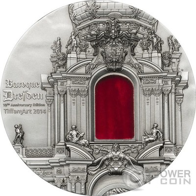 TIFFANY ART BAROQUE DRESDEN 2 Oz Silver Coin 10$ Palau 2014