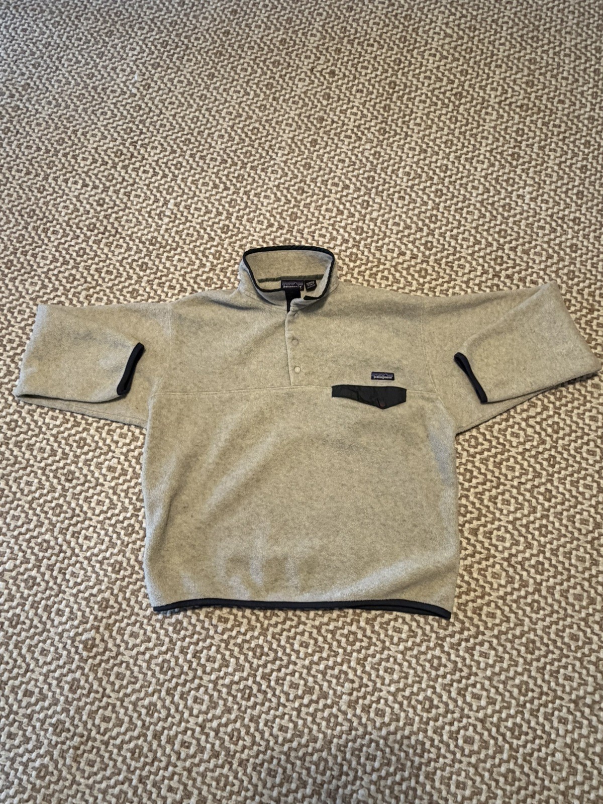Patagonia Synchilla Snap-T Fleece Jacket L Vintage VTG Y2K Oatmeal Pullover Rare