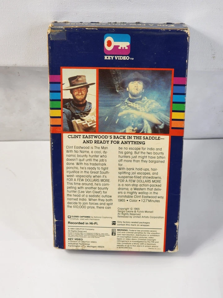 For A Few Dollars More VHS Key Video 60s Spaghetti Western - Image 2 of 4