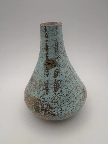 Stangl Vtg MCM Pottery Granada Gold 22K Bud Vase 4050 w/ Sticker Urn Shape Rare