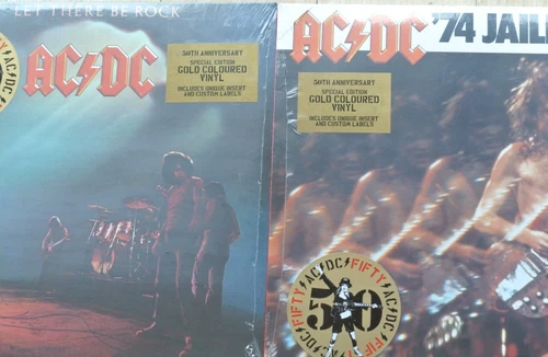 AC/DC Let There Be Rock LP + '74 Jailbreak LP 50-th Anniv Ltd Gold Vinyls Sealed