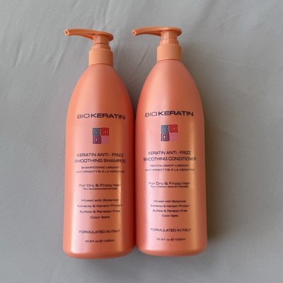 BIO KERATIN Keratin Anti-Frizz Shampoo & Conditioner Set 33.8 fl oz Sulfate-Free