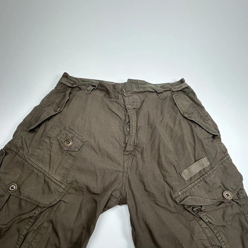 Pantalones Cortos Diesel Para Hombres Talla 31 Verde Carga Paracaidista Paracaidista Militar Utilidad Y2K Foto 4 de 4