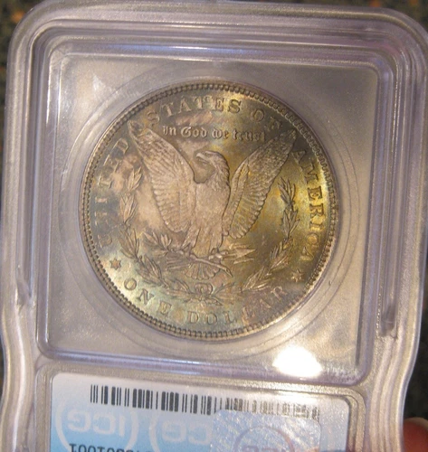 1885 Morgan Silver Dollar BU ICG MS 64, Fully tone rev, album tone obv, 5236