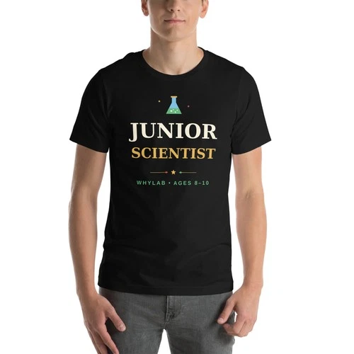 Junior Scientist T-Shirt WhyLab Kids Ages 8-10 Science Gift Tee - product listing photo