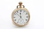 C Open Face Elgin Open Face Gold Plated Running Pocket Watch Keeping Time