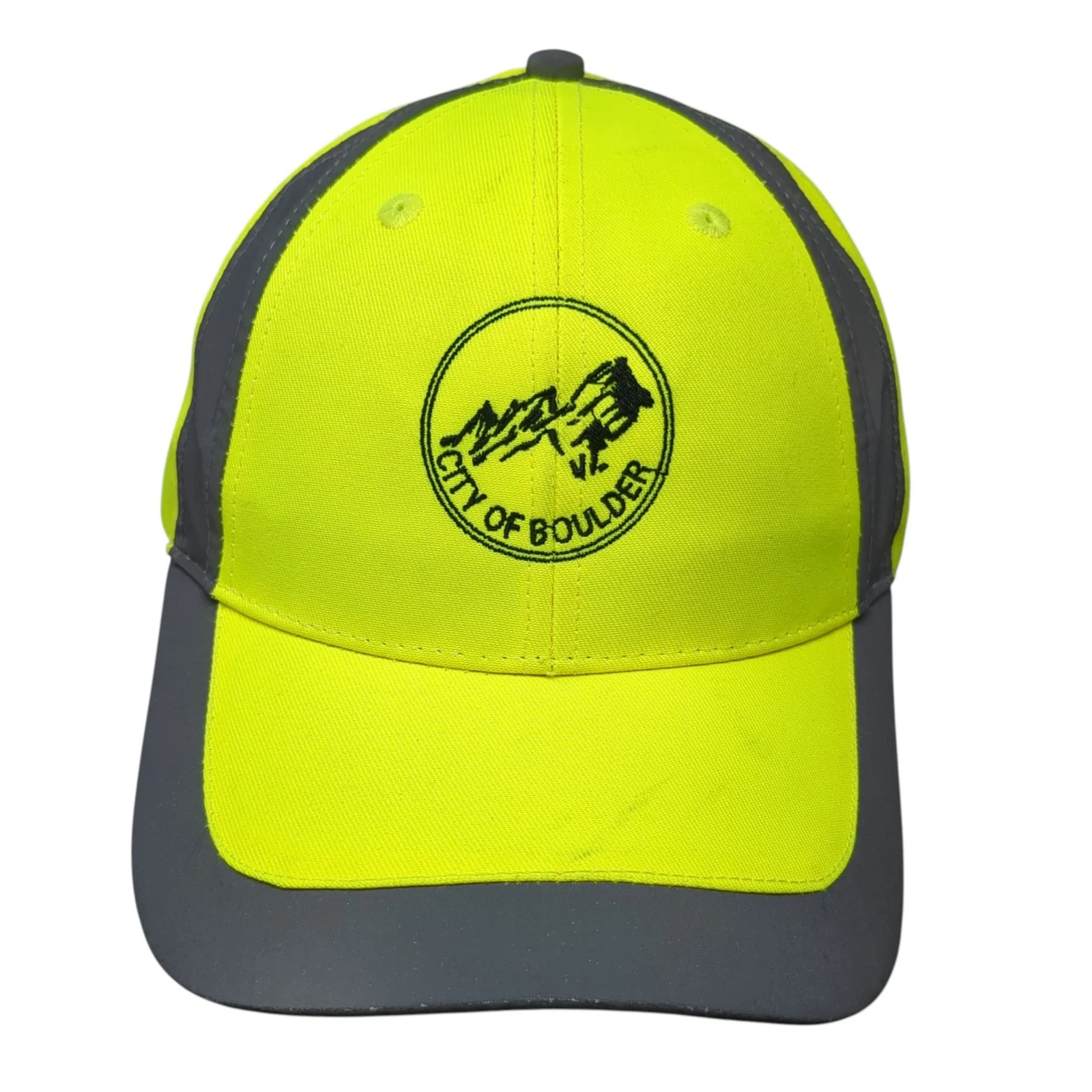City Of Boulder Strapback Baseball Cap Green OS Adjustable Embroidered Adams