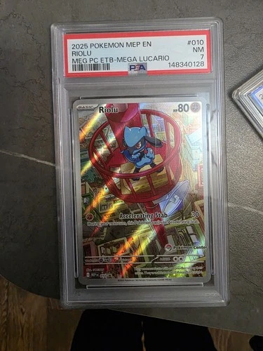 Riolu MEP 010 Mega Evolution Pokemon Center Black Star Promo PSA 8 NM-MT
