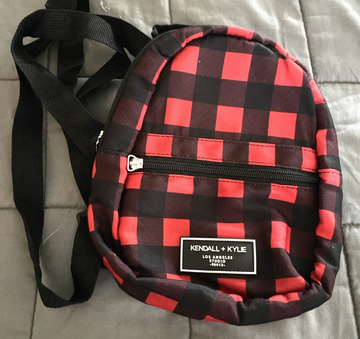 Kendall + Kylie Mini Red Black Plaid Backpack | eBay