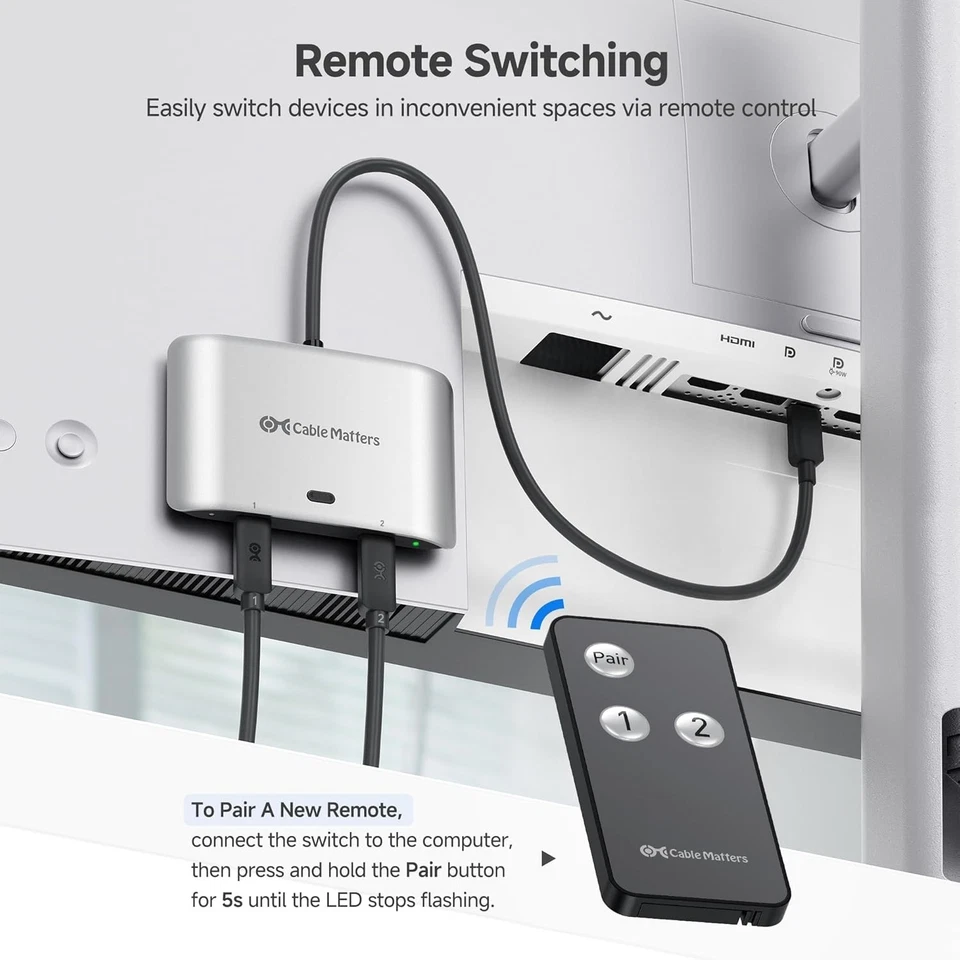 Cable Matters 20Gbps USB4 USB C Switch for 2 Computers, Supports Up to 8K@30Hz  - Image 4 of 4