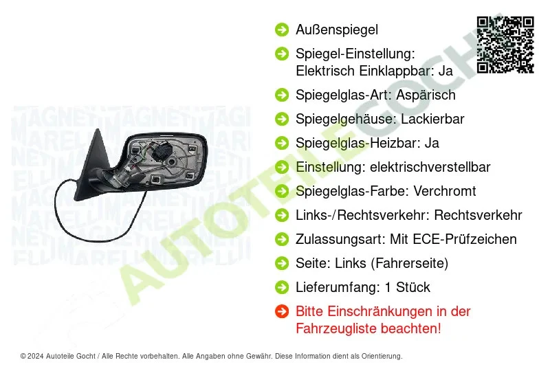 Außenspiegel Links Elektrisch Anklappbar für BMW E46 Cabrio Coupe 98-07 - Bild 4 von 4