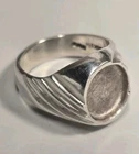 Vintage Modernist Mexico 925 Sterling Silver Ring • 13g Heavy Open Face Size 10