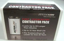 Ultralife 9v lithium contractor pack 10 Batteries