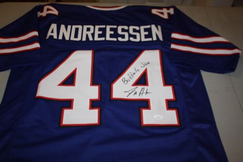 BUFFALO BILLS JOE ANDREESSEN #44 SIGNED BLUE Home JERSEY 'BUFFALO JOE' JSA CERT