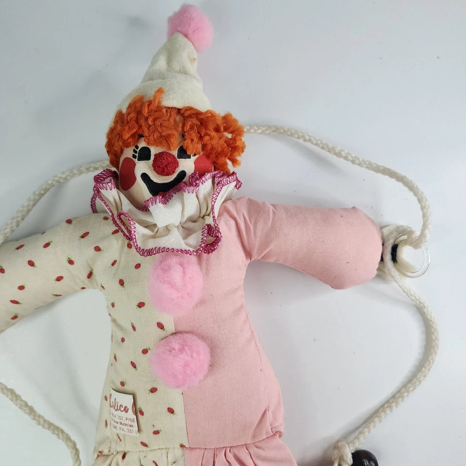 Raro Muñeco Payaso Calico Critters Trapecio Columpio Rosa Blanco Hecho en EE. UU. Foto 2 de 4