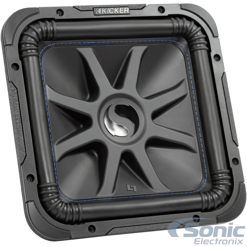 Subwoofer de alimentación de audio cuadrado para automóvil Kicker Solo-Baric L7S 1500W 12" 2 ohmios con puerto Foto 3 de 4