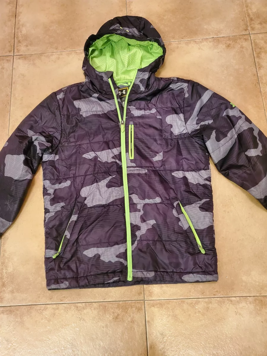Young boys Under Armour UA Storm Full Zip Jacket with hood Size YMD JM M. Cam