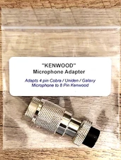4 PIN Galaxy or Cobra/Uniden Microphone to 8 PIN KENWOOD Radio Adapter