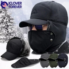 Men Winter Aviator Trapper Hat Warm Ear Flap Snow Ski Elmer Face Mask Hood Cap