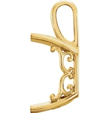 6mm x 8mm Emerald Cut 14k Yellow Gold Scroll Basket Prong Pendant Setting Mount