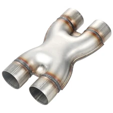 Universal Crossover X Pipe Dual 2.5"In/Out 12" Long Stainless Steel Exhaust Tip